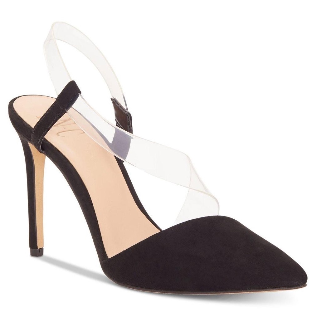 INC Florrie Pointed Toe Clear Strap Heel